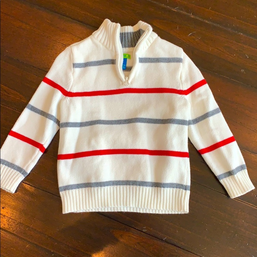 Greendog Quarter Zip Striped Sweater